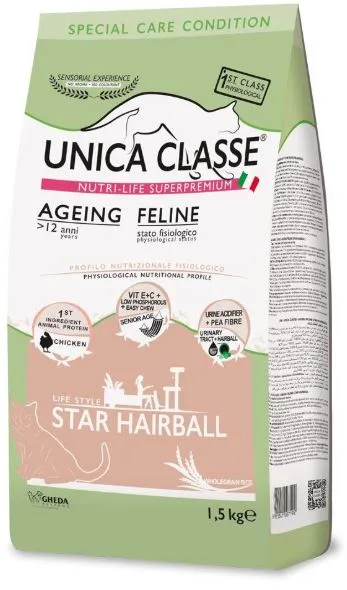 Unica Classe Ageing Feline Star Hairball (Курица), 1,5 кг