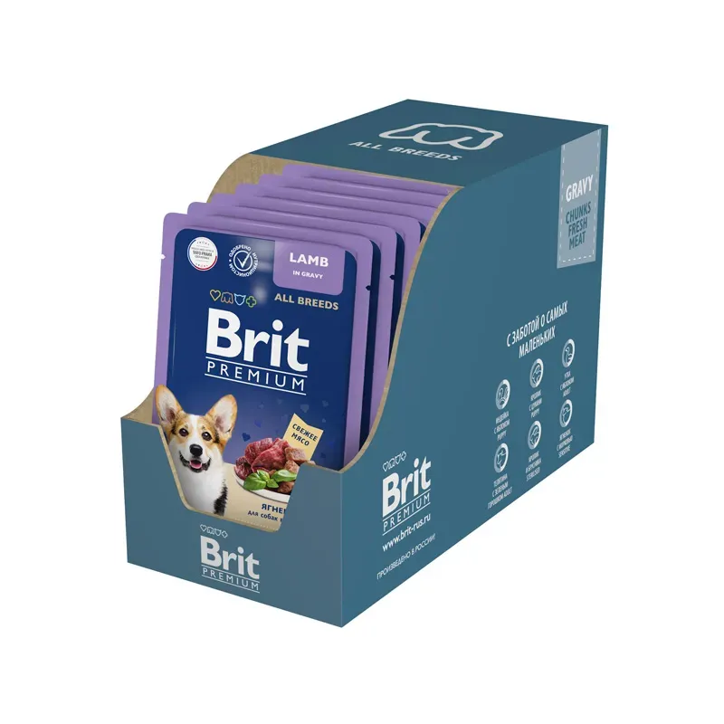 Brit Premium Пауч для взрослых собак всех пород (Ягненок в соусе)