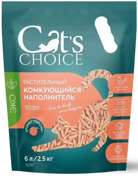 Cat's choice Наполнитель тофу (Персик)