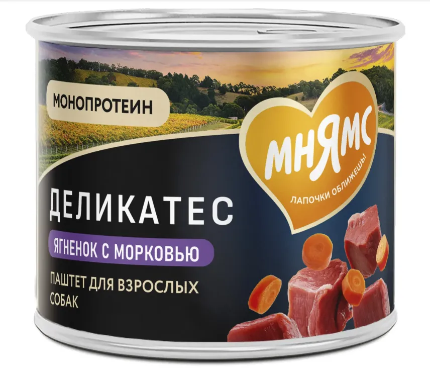 Мнямс Паштет для собак (Ягненок с морковью)