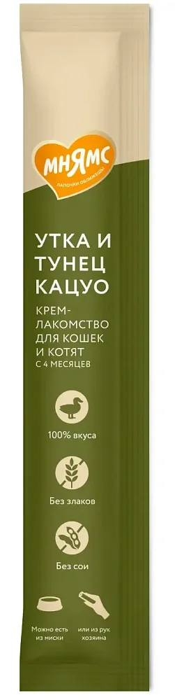 Мнямс Крем-лакомство с тунцом Кацуо и уткой