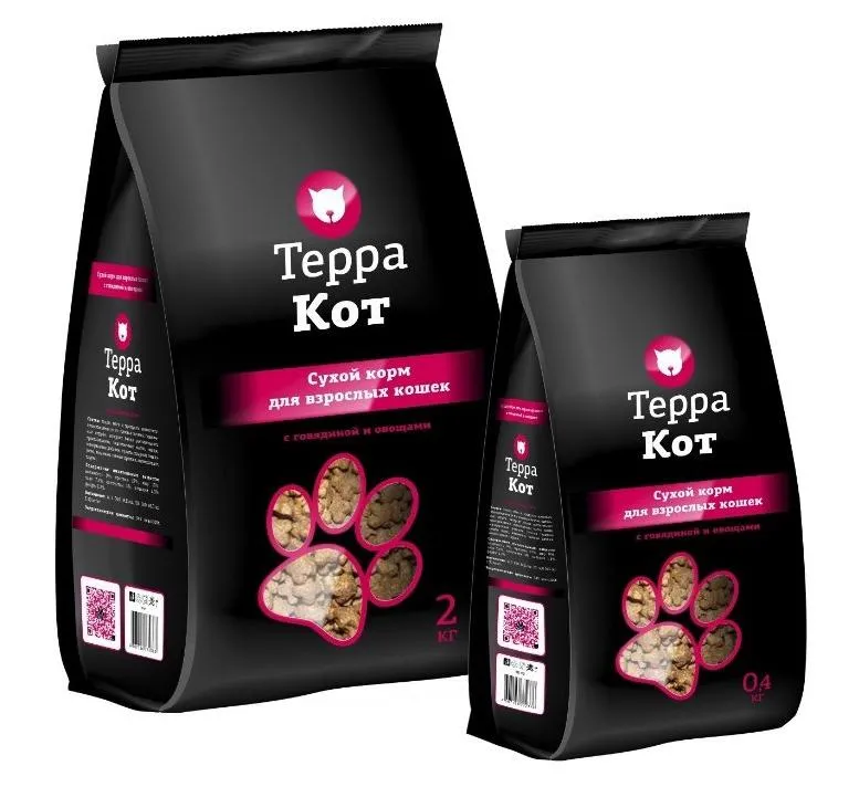 Терра Кот для взрослых кошек (Говядина/овощи)