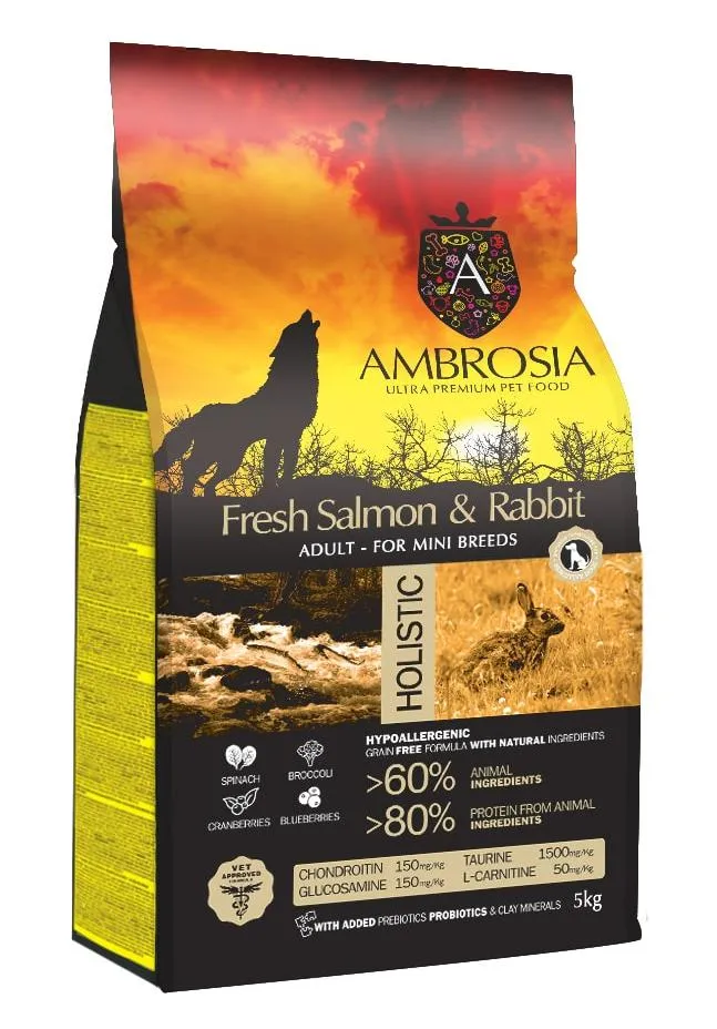 AMBROSIA Adult Mini Breeds (Лосось, кролик)