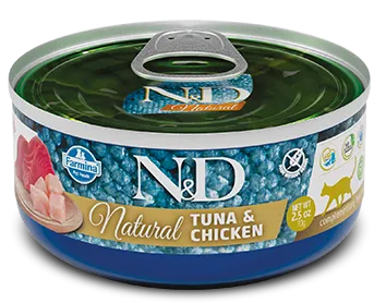 Консервы Farmina N&D Natural Cat (Тунец, курица), 70 г