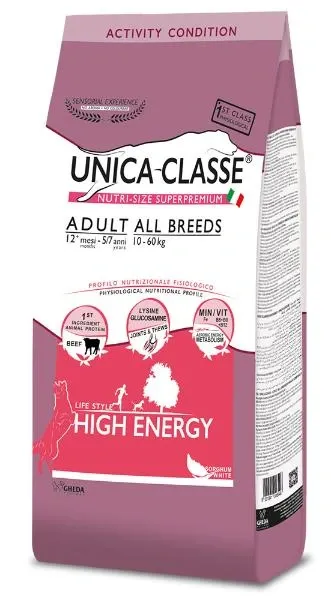 Unica Classe Adult All Breeds High Energy (Говядина), 10 кг