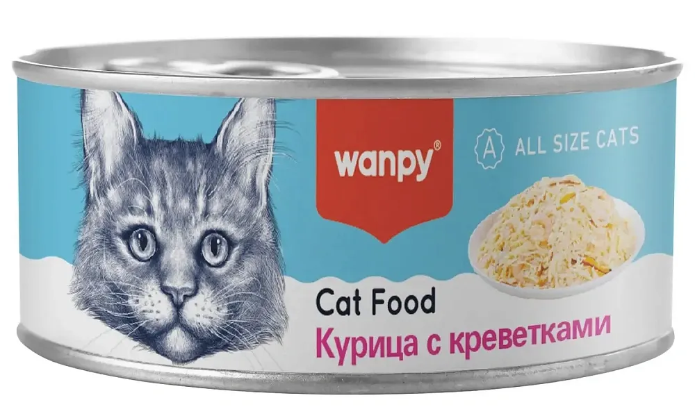 Wanpy Cat Консервы Курица с креветками