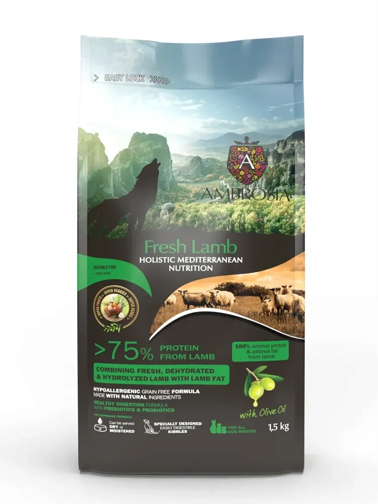 AMBROSIA Mediterranean Adult All Breeds (Ягненок)