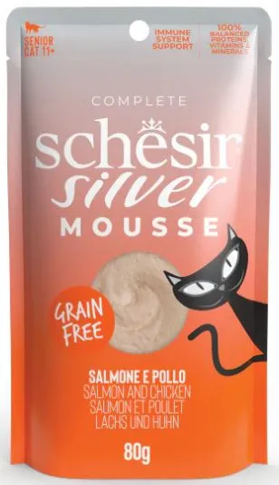 Schesir Silver Mousse (Курица, лосось и тыква), 80 г