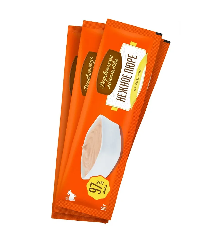 Деревенские лакомства для собак Нежное пюре из говядины