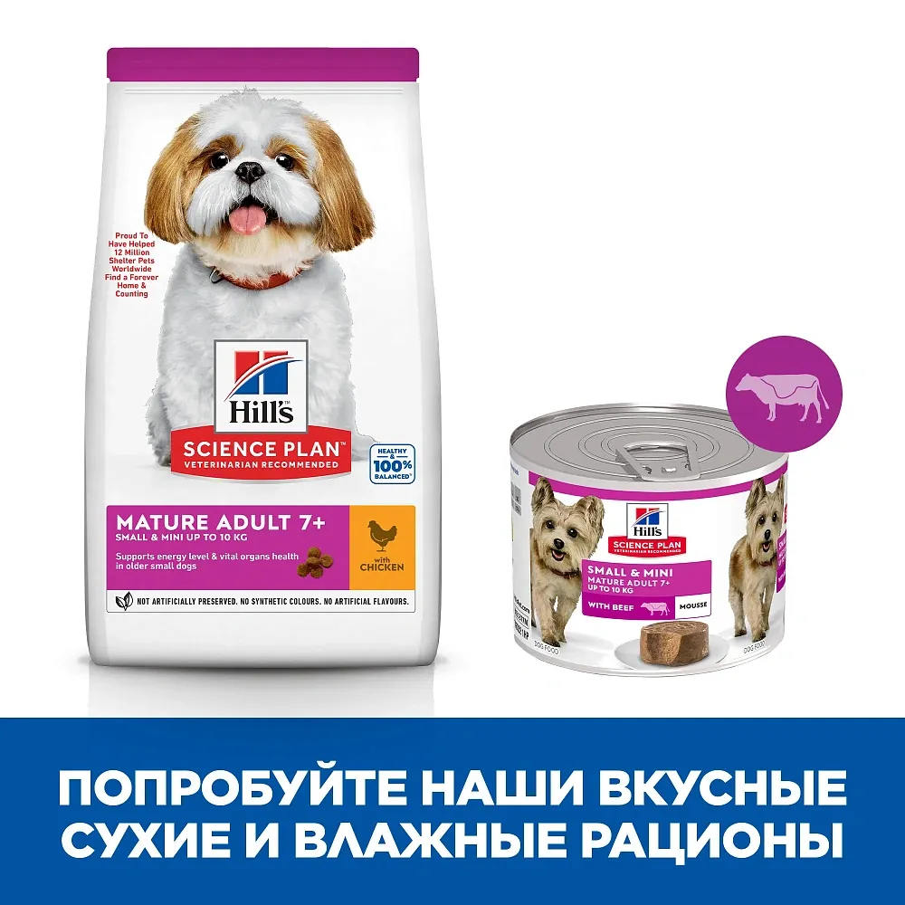 Hill's Science Plan Small&Mini Консервы для пожилых собак мелких пород (Говядина)