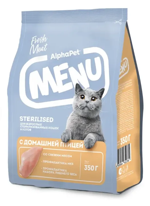 AlphaPet Menu Cat Sterilised (Птица)