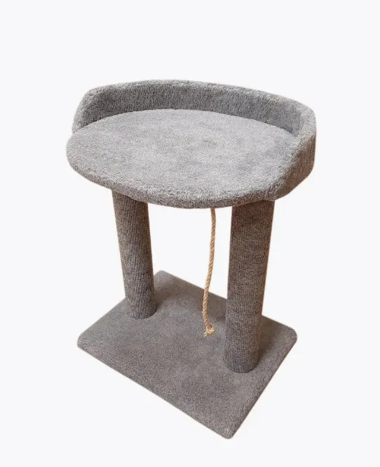 Когтеточка с овальной полкой Лайт, ковролин, 55 см