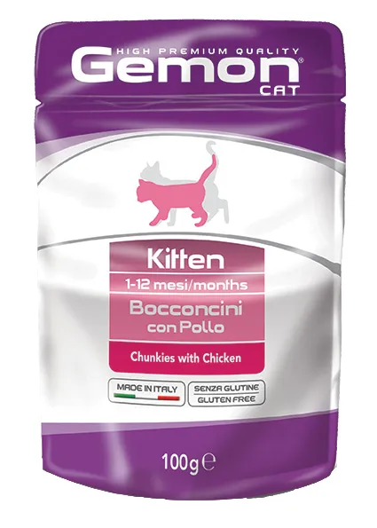 Gemon Pouch Cat Kitten Chicken, 100 г