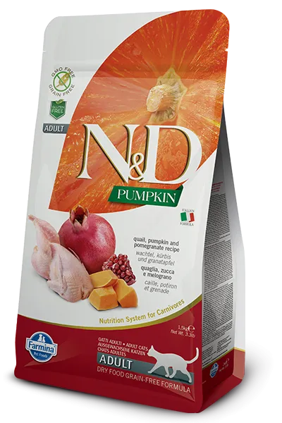 Корм Farmina N&D GF Pumpkin Cat (Перепел, тыква, гранат) для кошек