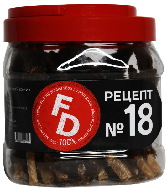 For Dogs Рецепт №18 - Филе страуса на палочке из воловьей кожи