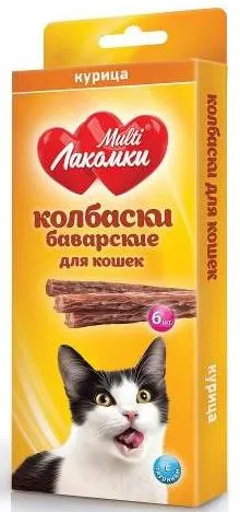 MultiЛакомки Колбаски баварские из курицы для кошек 6 шт