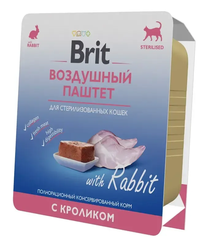 Brit Premium Воздушный паштет для стерилизованных кошек (Кролик), 100 г