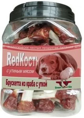 GreenQzin "RedКость"(Брускетта из краба с уткой)