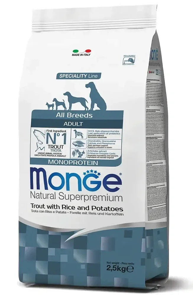 Monge Dog Speciality All Breeds Adult (Форель, рис, картошка)