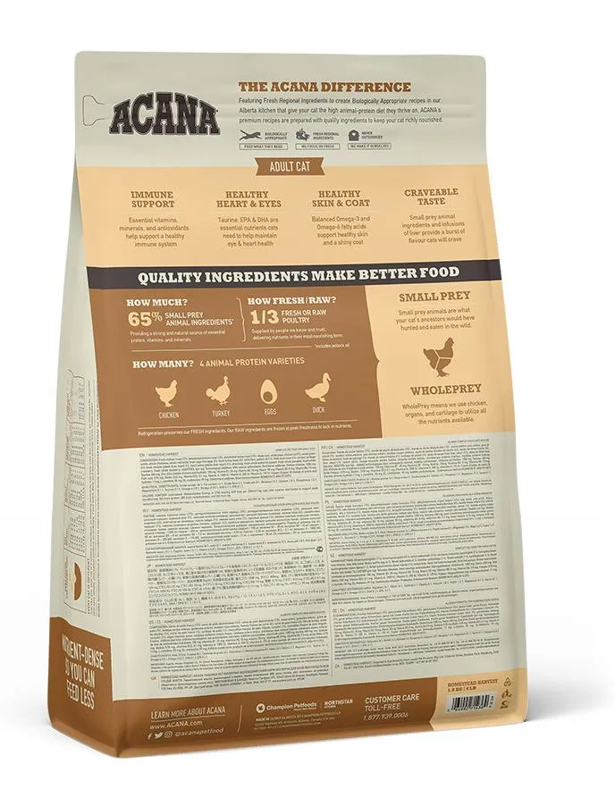 Корм ACANA HOMESTEAD HARVEST Cat (Курица, индейка) для кошек