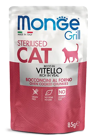 Monge Grill Pouch Adult Sterilised Cat (Телятина)