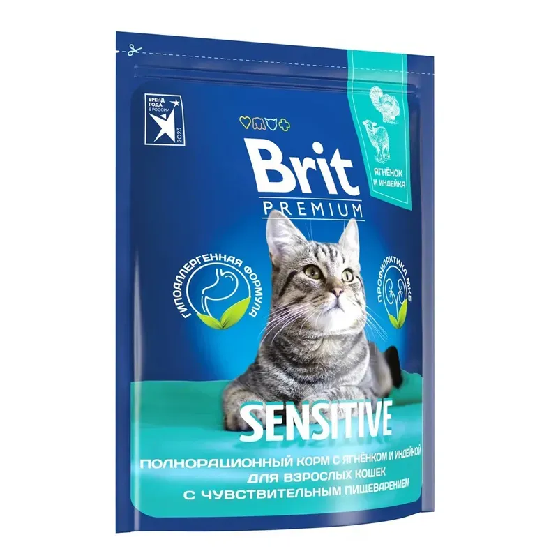 Корм Brit Premium Cat Sensitive (Ягненок, индейка) для кошек