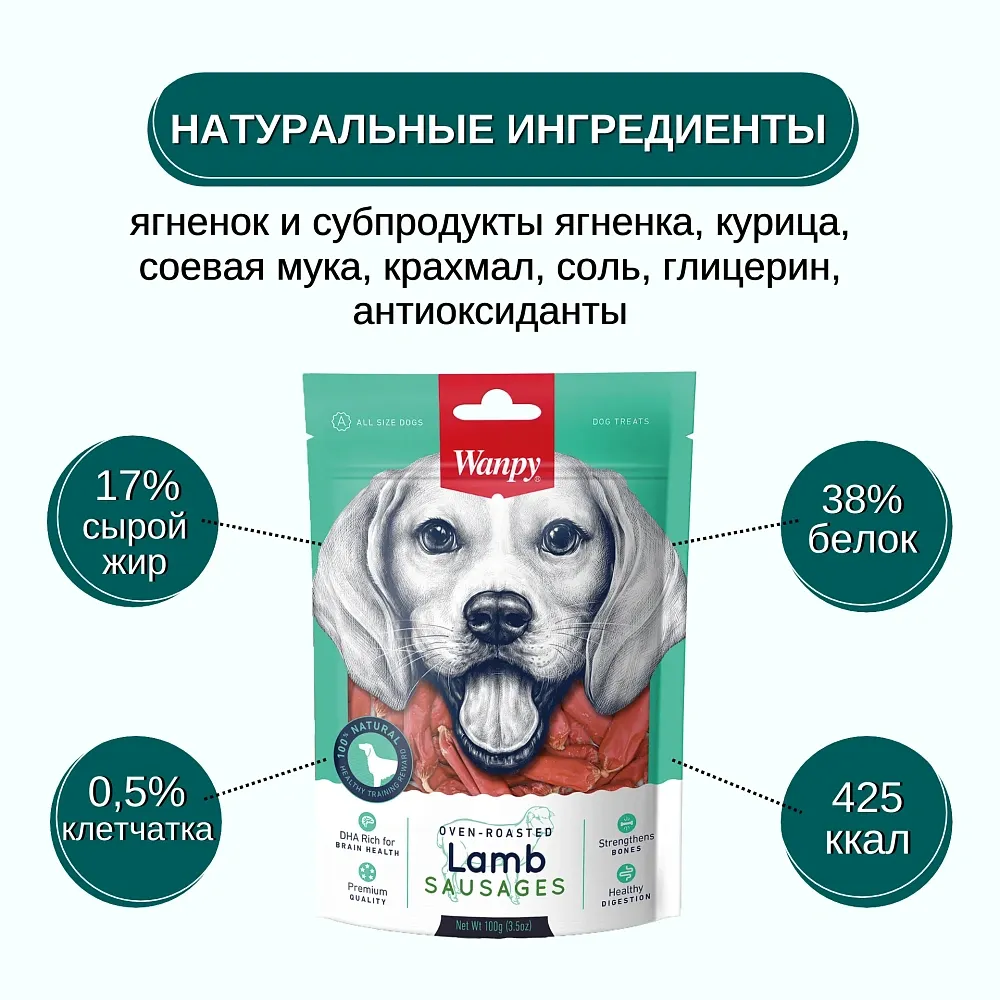 Wanpy Dog Cосиски из мяса ягненка