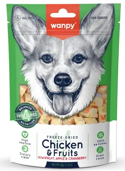 Wanpy Dog Сублимированное лакомство Курица и фрукты