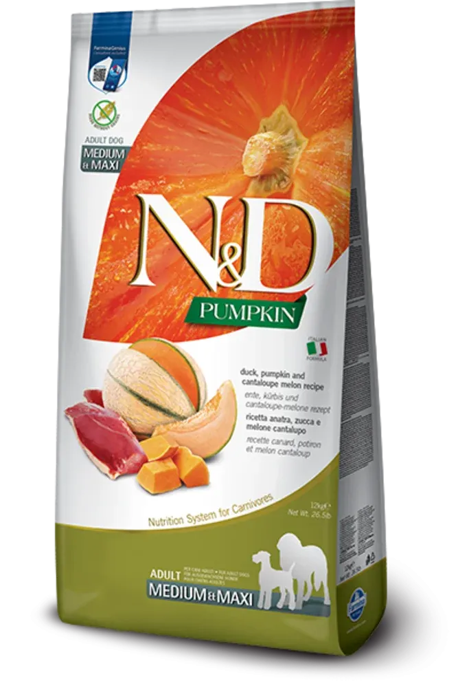 Farmina N&D Pumpkin GF Adult Medium & Maxi (Тыква, утка, дыня)
