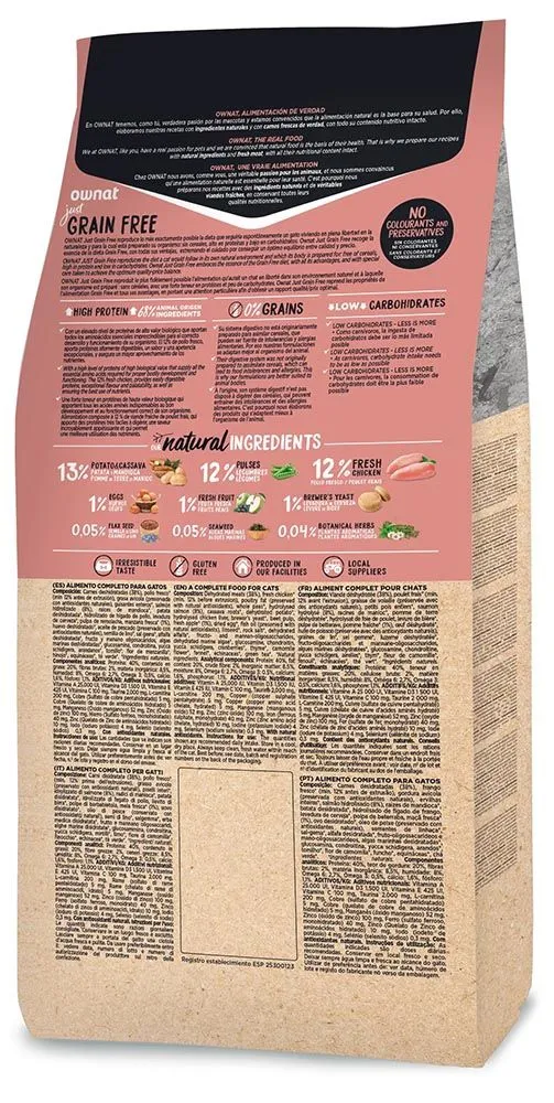 OWNAT Just Grain Free Adult Cat (Курица)