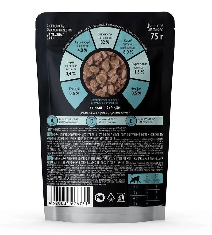 L’AMOUR для кошек с кроликом в соусе