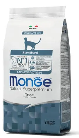 Корм Monge Cat Monoprotein Sterilized (Форель) для кошек
