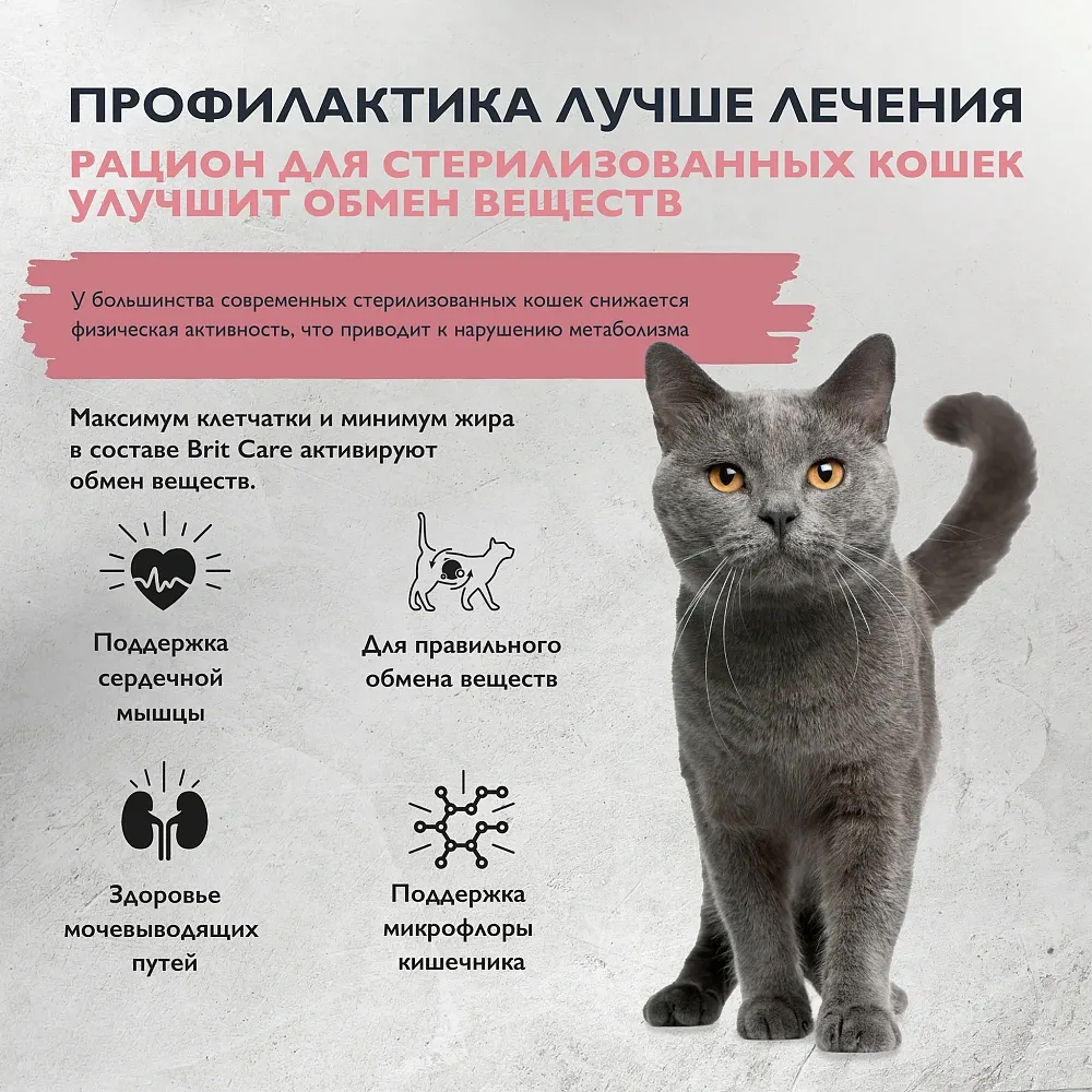 Brit Care Cat Sterilised Metabolic (Индейка)