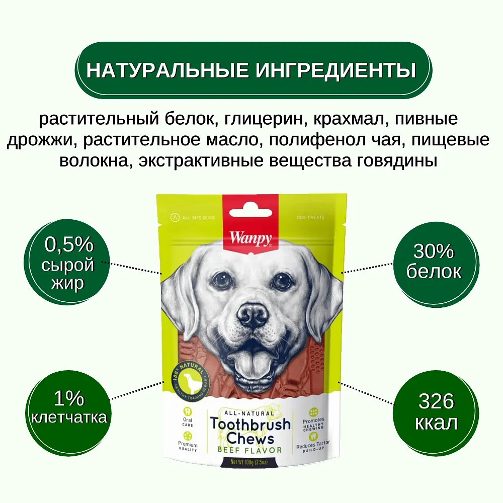 Wanpy Dog Зубные щетки со вкусом говядины