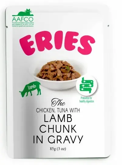 Eries Кусочки ягненка, тунца и курицы в подливе, 85 г