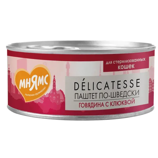 Мнямс Delicatesse Паштет по-шведски для стерилизованных кошек, 100 г
