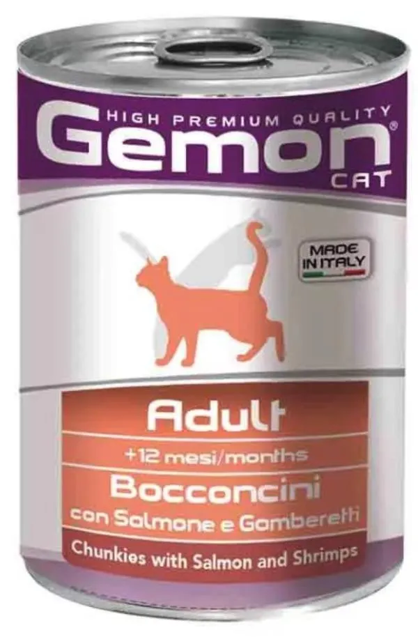 Gemon Консервы Cat Adult Salmon/Shrimps, 415 г