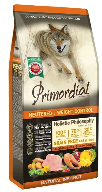 Primordial Dog Adult Neutered/Weight control (Индейка, лосось)