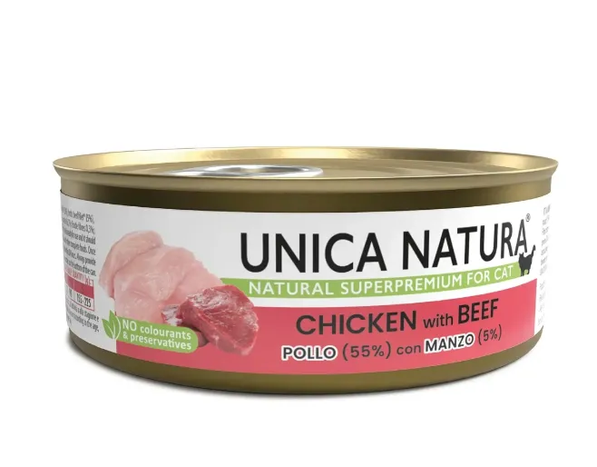 Unica Natura Консерва для кошек (Курица, говядина)