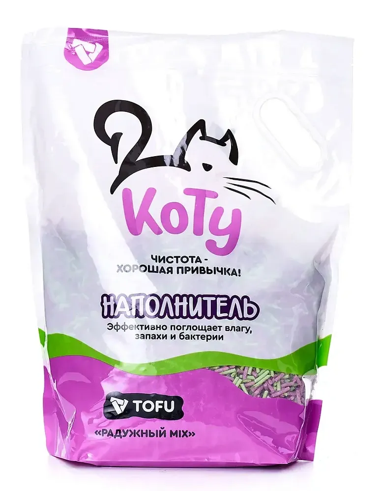 КОТУ Наполнитель TOFU Радужный MIX