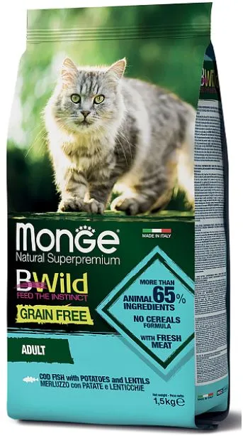 Корм Monge Cat Bwild Grain Free Adult (Треска) для кошек