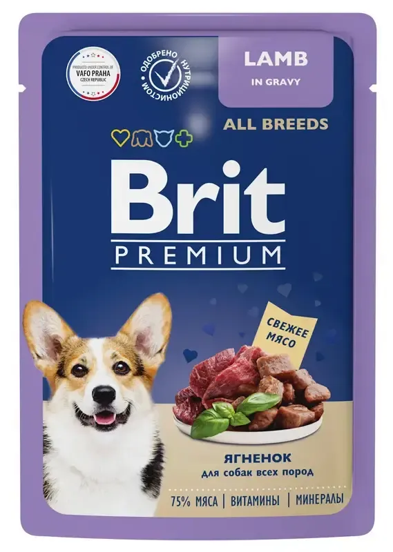 Brit Premium Пауч для взрослых собак всех пород (Ягненок в соусе)