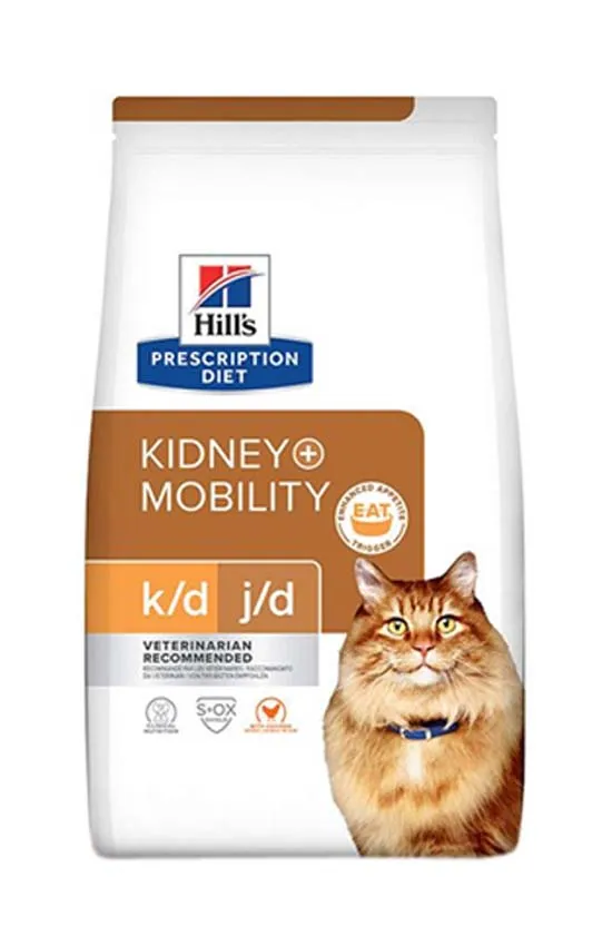Hill's Prescription Diet k/d, Mobility Kidney, Joint Care для кошек, с курицей