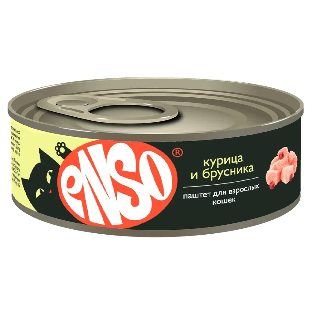 ENSO Консервы для кошек (Курица, брусника), 100 г