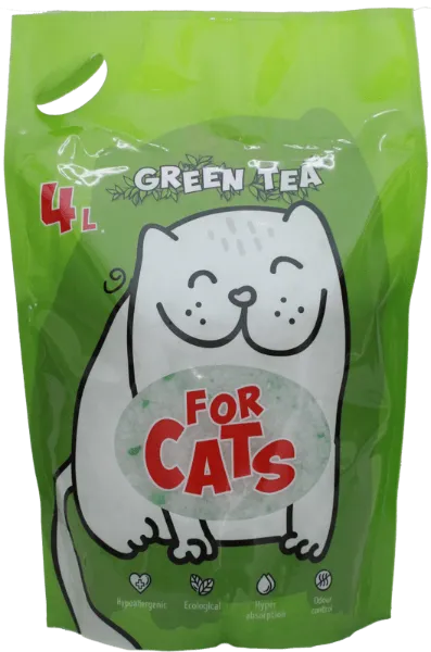 FOR CATS Наполнитель силикагелевый (зеленый чай)