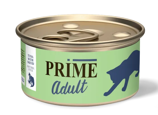 Prime Adult Консервы (Тунец с кальмаром в собственном соку) для кошек