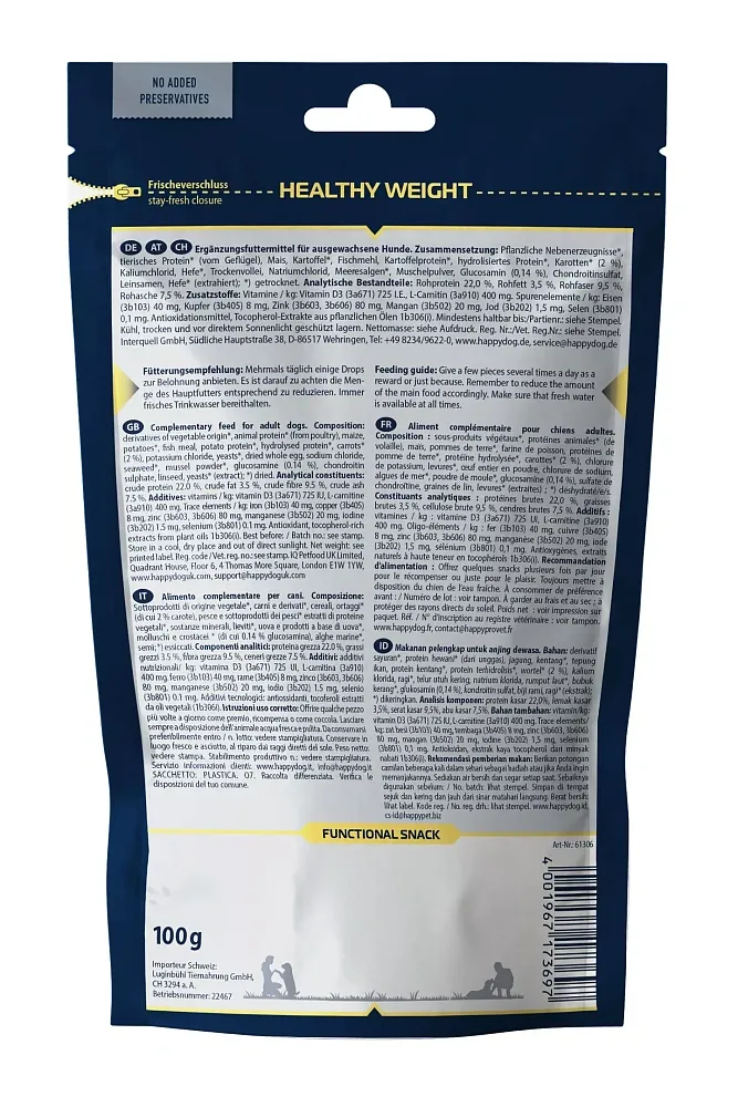 Happy Dog Care Snack Healthy Weight