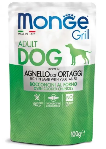 Monge Пауч Grill Adult Dog (Ягненок с овощами), 100 г