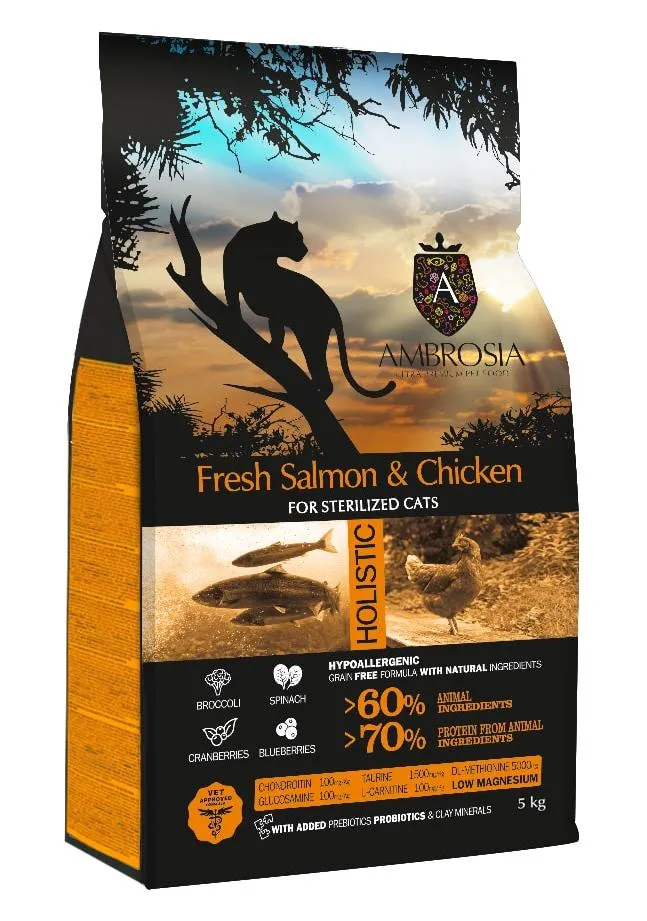AMBROSIA Sterilized Cat (Лосось, курица)