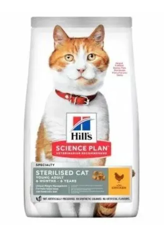 Корм Hill's Science Plan для взрослых стерилизованных кошек и кастрированных котов (курица)